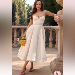 House of CB Cream Midi Dress